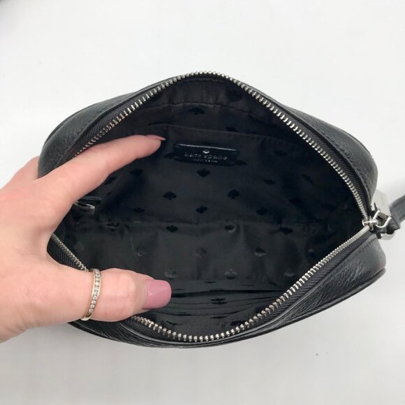 Kate Spade Black Leather Glitter On Mini Camera Crossbody Bag - Picture 10 of 10